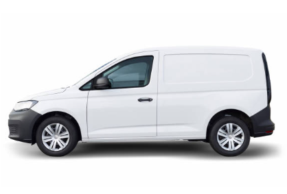 White delivery van with a plain exterior and sliding side door.